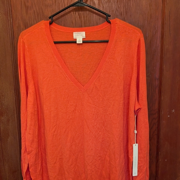 Calvin Klein Tops - Caslon Women's Orange V-Neck Top NAH